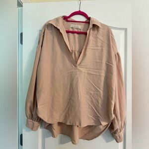 Free People We The Free Pink Oversized Blouse